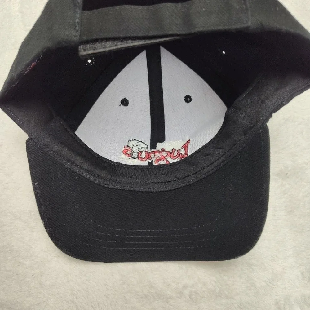 Lansing Lugnuts Cap America Hat Cap Strap Back One Size Mens Black Cotton Twill